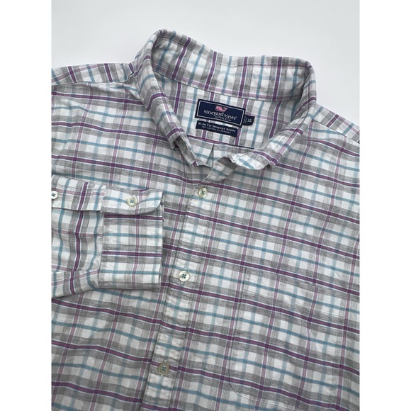 Vineyard Vines Shirt Mens‎ Extra Large Pink Plaid Slim Fit Murray Button Down - Picture 1 of 10
